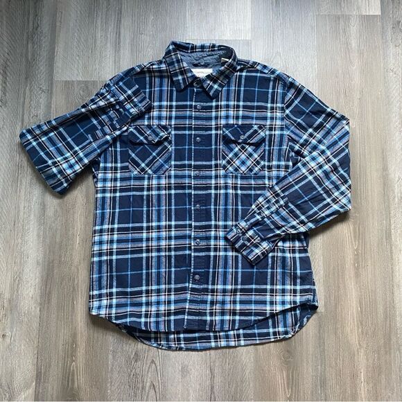 Weatherproof Vintage Flannel Shirt Blue Plaid Button Down XL Men’s - Picture 2 of 7